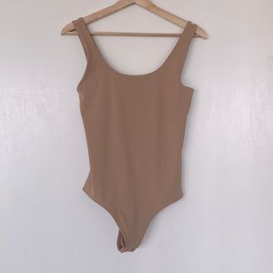 Express Body Contour Bodysuit Tan Size Small